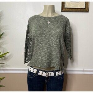 Hazel Women’s Y2K Vintage Knit Fabric Round Neckline Slouchy Sweater Top